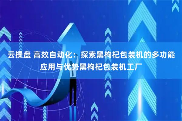 云操盘 高效自动化：探索黑枸杞包装机的多功能应用与优势黑枸杞包装机工厂