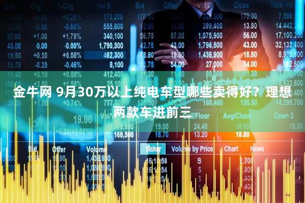 金牛网 9月30万以上纯电车型哪些卖得好？理想两款车进前三