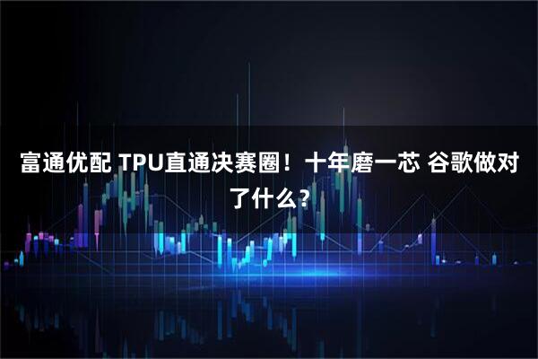 富通优配 TPU直通决赛圈！十年磨一芯 谷歌做对了什么？